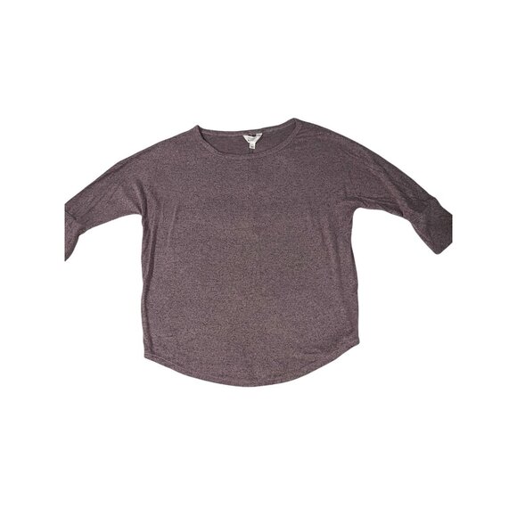 Market & Spruce Purple Heathered 3/4 Sleeve Womens Top L Soft Casual Shirt - Picture 1 of 10